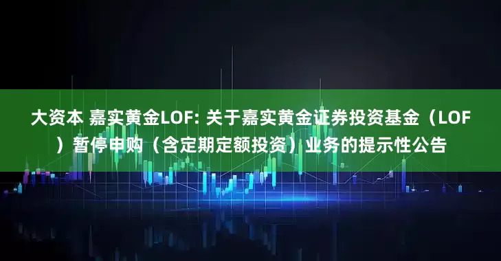 大资本 嘉实黄金LOF: 关于嘉实黄金证券投资基金（LOF）暂停申购（含定期定额投资）业务的提示性公告